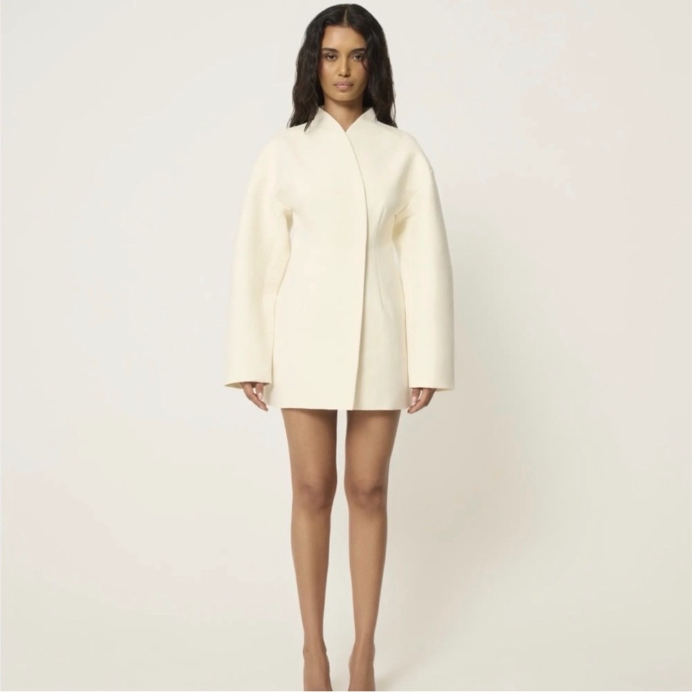 KHY X ENTIRE STUDIO Cream White Dress Coat